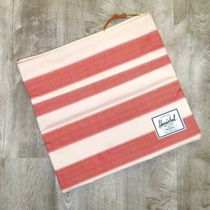 Herschel Supply Company Pink and Red Striped Wristlet Pouch